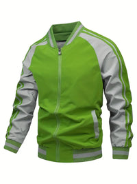 Kurtka | Sportliche Jacke mit dynamischem Streifen – Gelbgrün