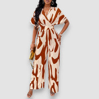 Victoria | Kurzärmeliger Jumpsuit – Orange