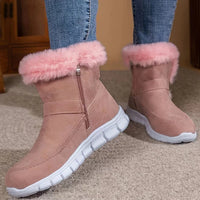 Dreilith | Winter-Schneestiefel für Damen - kuschelig mit Fleece gefüttert, dicke Sohle – Rosa