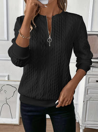 RIKE - STRICKPULLOVER MIT REISSVERSCHLUSS – Schwarz