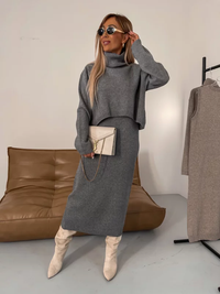 Nicole | Frühlings-Strickset für Damen – Grau