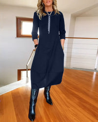MAGDALENA - ELEGANTES UND BEQUEMES KLEID – Blau