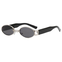 Damen Elegante Zeitlose Ovale Sonnenbrille – Silber