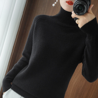 Jessel - Bequemer Damenrollkragenpullover – Schwarz