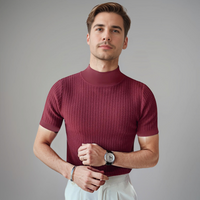 Edward | Rundhals Taillierter Schnitt T-Shirt – Rot