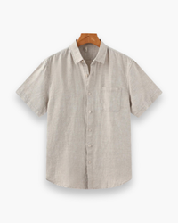 Herren Lässiges Kurzarmhemd | Atmungsaktiv für Sommer – Beige