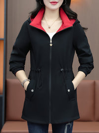 Reinica | Schwarze Wendejacke mit Kapuze für vielseitige Styles – Schwarz