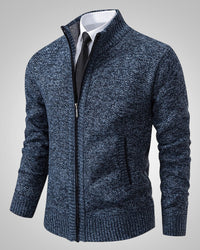 Torsten | Herren Klassischer Reissverschluss-Pullover – Blau