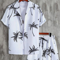 Felix | Herren Tropical Sommerhemd Shorts Set – Weiß