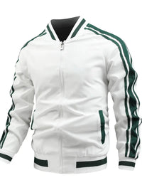 Kurtka | Sportliche Jacke mit dynamischem Streifen – Weiß