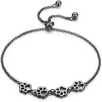 MELIA – Elegantes verstellbares Pfotenarmband aus hochwertigem 925er Sterlingsilber – Schwarz