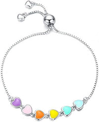 MELIA – Elegantes verstellbares Pfotenarmband aus hochwertigem 925er Sterlingsilber – Mehrfarbig