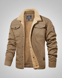Kevin | Herren Gefütterte Knöpfen Jacke – Khaki
