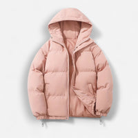 Puffer Damenjacke in einfarbigem Design – Rosa