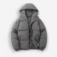 Puffer Damenjacke in einfarbigem Design – Dunkelgrau