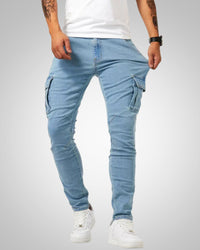 David | Herren Lässige Slim Fit Hose – Blau