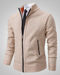 Torsten | Herren Klassischer Reissverschluss-Pullover – Beige