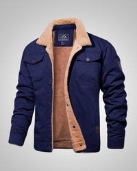 Kevin | Herren Gefütterte Knöpfen Jacke – Blau