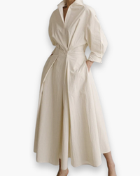 Damen Elegantes Sommerkleid | Perfekte Passform Maxi Dress – Beige