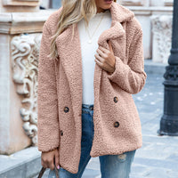 Damen Lässige Teddy Mantel | Elegante – Rosa