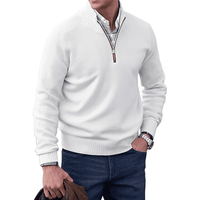 Pullover Herren Reißverschluss Winter | Warm Komfort – Weiß
