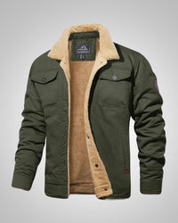 Kevin | Herren Gefütterte Knöpfen Jacke – Grün