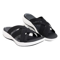 Sandaletten für Damen - Orthopädische Sommersandalen mit Fußbett für heiße Tage – Schwarz