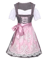 Damen Traditionelles Sommerkleid | Midi Dirndl in Rosa – Rosa