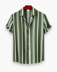 Herren Klassisches Gestreiftes Hemd | Elegant Sommer Hemd – Grün