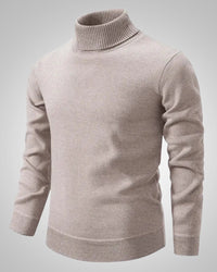 Bernd | Herren Klassischer Rollkragenpullover – Hellbraun