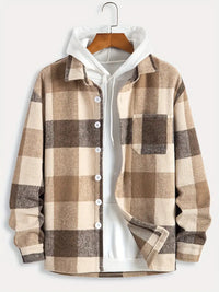 Keyaura | Vielseitige Herren Fleecejacke mit Karomuster, stilvoll – Kaffee