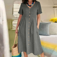 Halle | Elegantes Kleid zur Kontrolle des Bauches – Grau