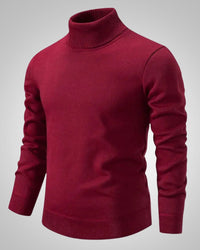 Bernd | Herren Klassischer Rollkragenpullover – Rot