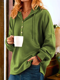 HEDWIG - SWEATSHIRT MIT KNÖPFEN UND KAPUZE – Grün