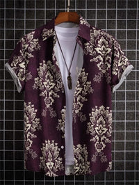 Tropisches 3D-Blumen-Hawaii-Hemd – Stil und Komfort in einem – Lila