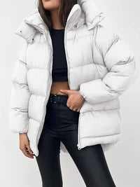 Keytara | Kuscheliger Wintermantel aus luxuriösem Fleece mit Reißverschluss – Weiß