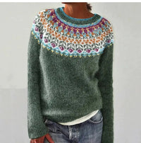 Pullover mit Waldmuster – Gemütlicher Stil mit dem Charme der Natur – Grüne Blumen