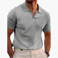 Stylisches Waffelpolo-Shirt für Männer - bequeme Passform – Grau