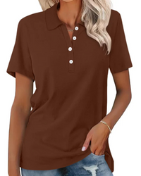 Heidi-Mode | Klassische Poloshirt für Damen – Braun