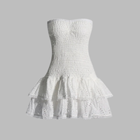 Martine | Elegantes Lochmuster-Kleid für mühelosen Charme – Weiß