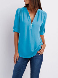 Langärmelige Lockere Bluse – Himmelblau