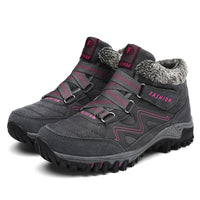 Yierellea | Thermische Winterschuhe für Frauen – Grau Rot