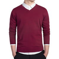 Tom - Komfortabler V-Ausschnitt-Pullover – Rot