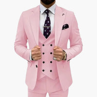 Herren Anzug dreiteilig mit Slim Fit für jede Saison – Rosa