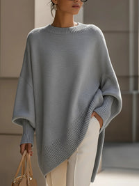 Alina – Minimalistischer Luxus-Strickpullover – Grau