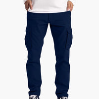 Herren Sommer Cargohose mit Taschen und verstellbarem Bund – Blau