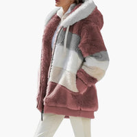 Damen jacke mit Kapuze und Reißverschluss – Rot