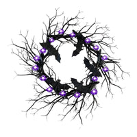 SpiderSpook LED Halloweenkranz – Vampir‑ & Spinnen‑Dekoration für Türen & Fenster – Lila Spinne