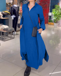 Fenella - Lockeres Maxikleid – Blau