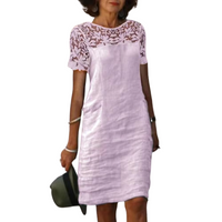 Yolanda | Kurzärmeliges Kleid für Frauen – Rosa